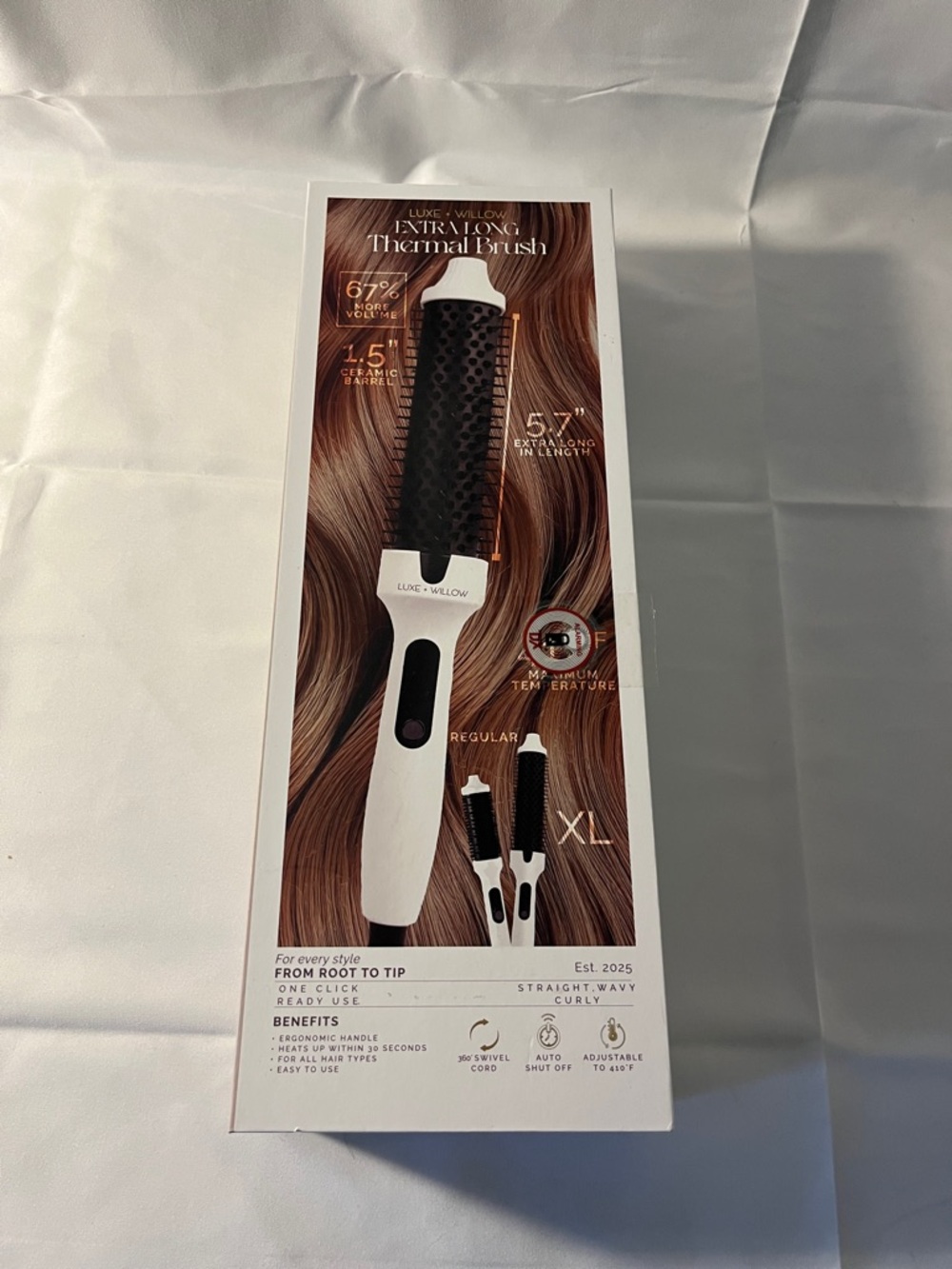 Luxe + Willow XL Thermal Styling Brush in White & Black